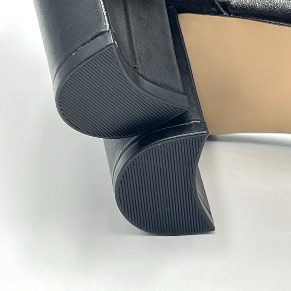 Nine West Womens 6.5 Pruce Black Leather Classic Block Heel Sandals Heels‎ Shoes - Picture 12 of 15